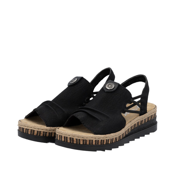 Rieker V7972-00 (Black) - Women's