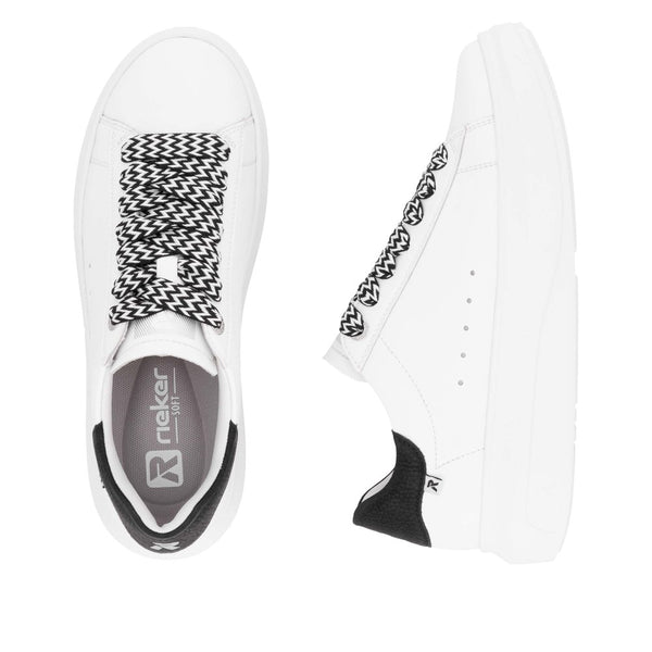 Rieker W1201-80 (White/Black) - Women's