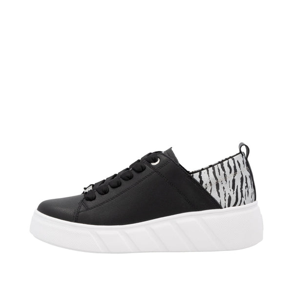 Rieker W2602-02 (Black/White) - Women's