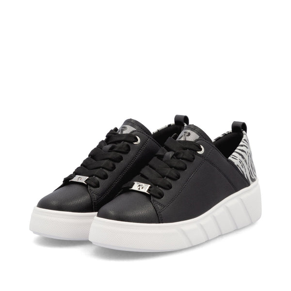Rieker W2602-02 (Black/White) - Women's